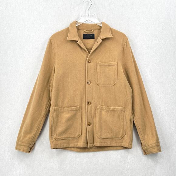 A DAYS MARCH Original Wool Overshirt Mens Medium Tan Chore Long Sleeve Shacket